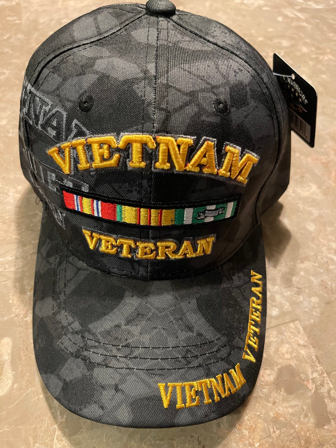 Vietnam Veteran Cap Black/gray Camo Etsy