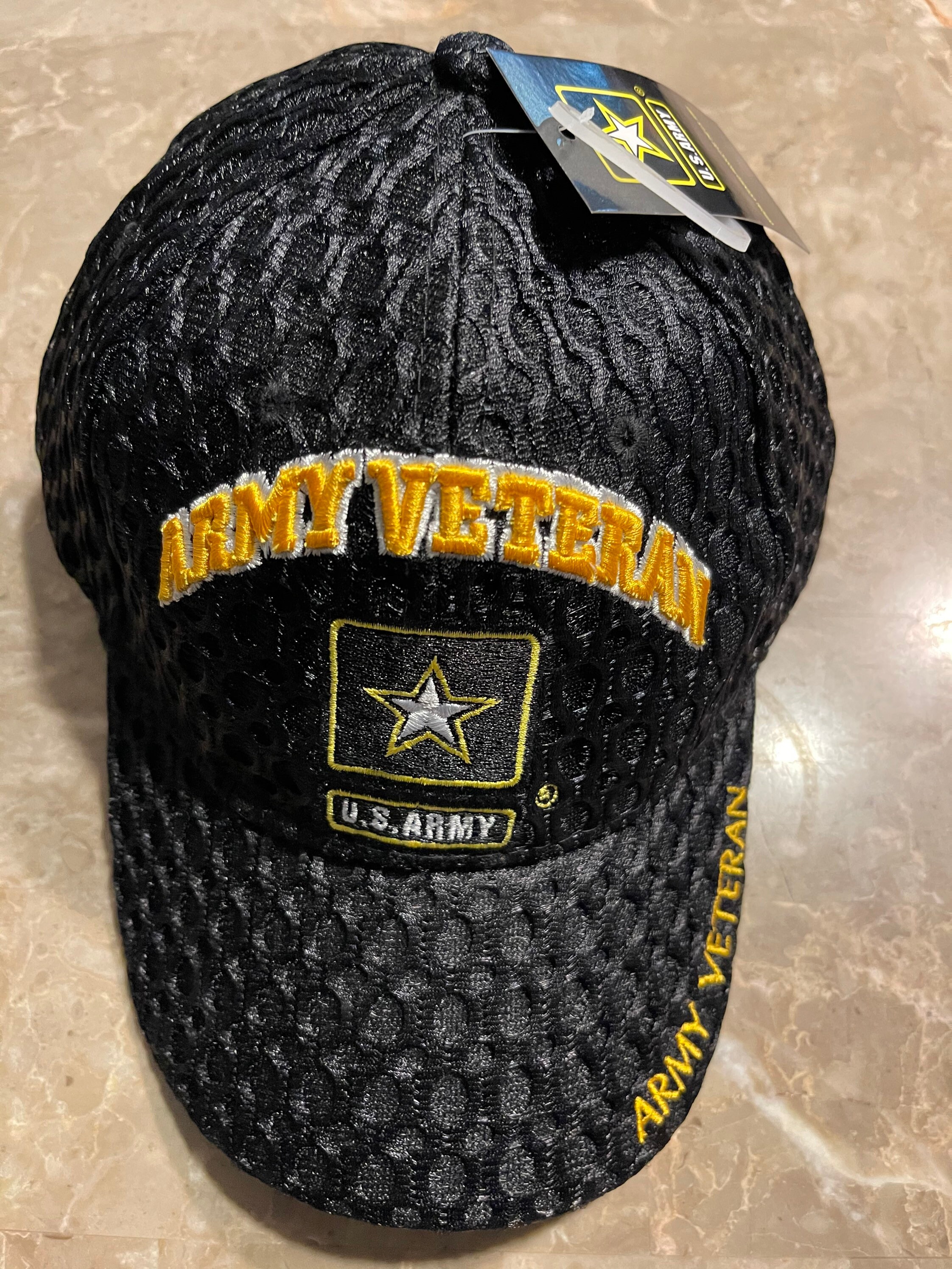 US Army Veteran Cap Black New Mesh Etsy