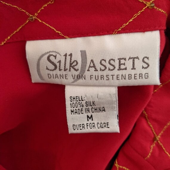 Diane Von Furstenberg Vintage Red Silk 