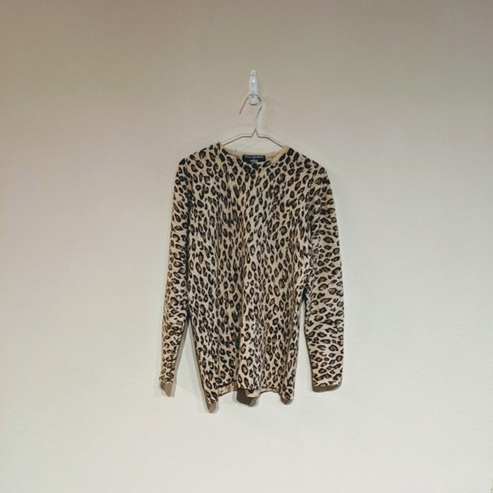 Nina Charles X Kasper Leopard Print Sweater S - Etsy