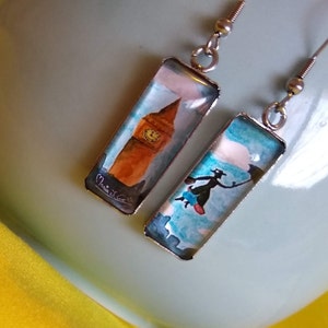 Mary Poppins Glass Earrings Whimsical Broadway Inspired Collection Great British Vogue Ideal Gift for an Artiste or Broadway Lover image 3