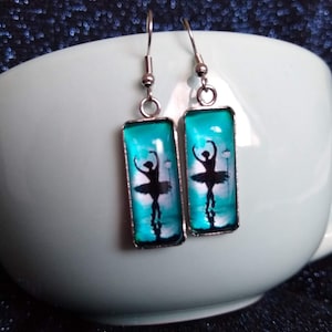 Ballerina Ballet Dancer Silhouette Glass Earrings Perfect Gift for an Artiste Ballet Dancer Unique Chic Gorgeous Gift Jewelry