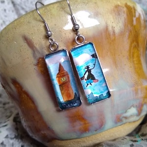 Mary Poppins Glass Earrings Whimsical Broadway Inspired Collection Great British Vogue Ideal Gift for an Artiste or Broadway Lover image 4