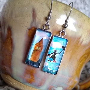 Mary Poppins Glass Earrings Whimsical Broadway Inspired Collection Great British Vogue Ideal Gift for an Artiste or Broadway Lover