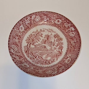 Antique Transferware Bowl, Red Transferware, Royal Staffordshire Pottery