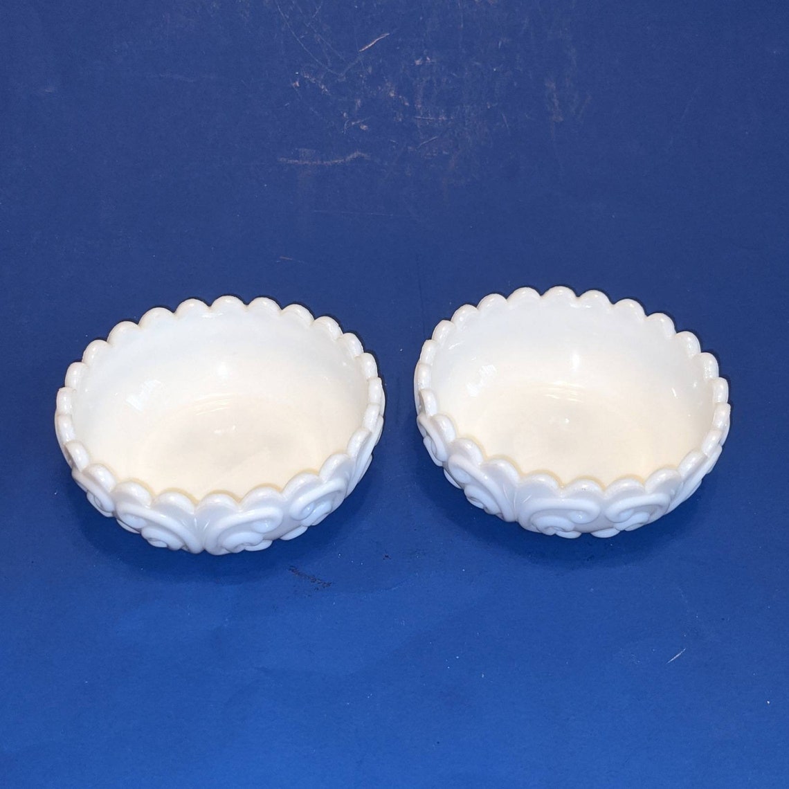 Milk Glass Scalloped Trinket/Candy Dish Etsy