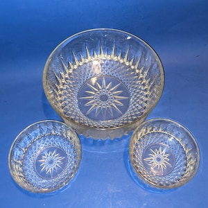 Arcoroc France large Bowl and 2 Arcoroc USA small bowls, same pattern.