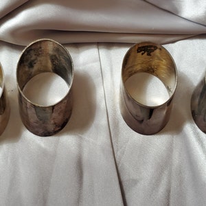 Silver Plate on Brass Napkin Rings by Leonard - Set of 4