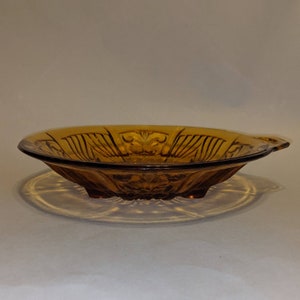 Indiana Glass, Amber Carnival Glass, Divided Relish Dish, Killarney Pattern No. 8