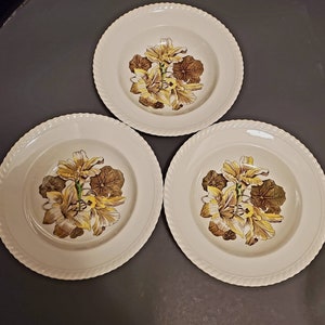 China Bowls, Nasturtium Old Flower Prints, Johnson Brothers, Made in England, Set of Three