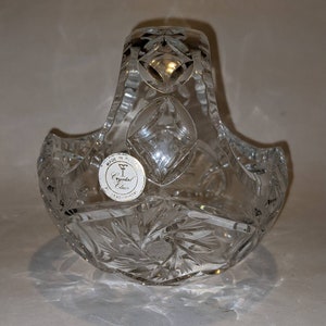 Basket,  24% Lead Crystal, Crystal Clear, Made in Poland