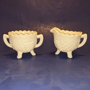 Sugar and Creamer set, Vintage Grape Milk Glass by IMPERIAL GLASS-OHIO