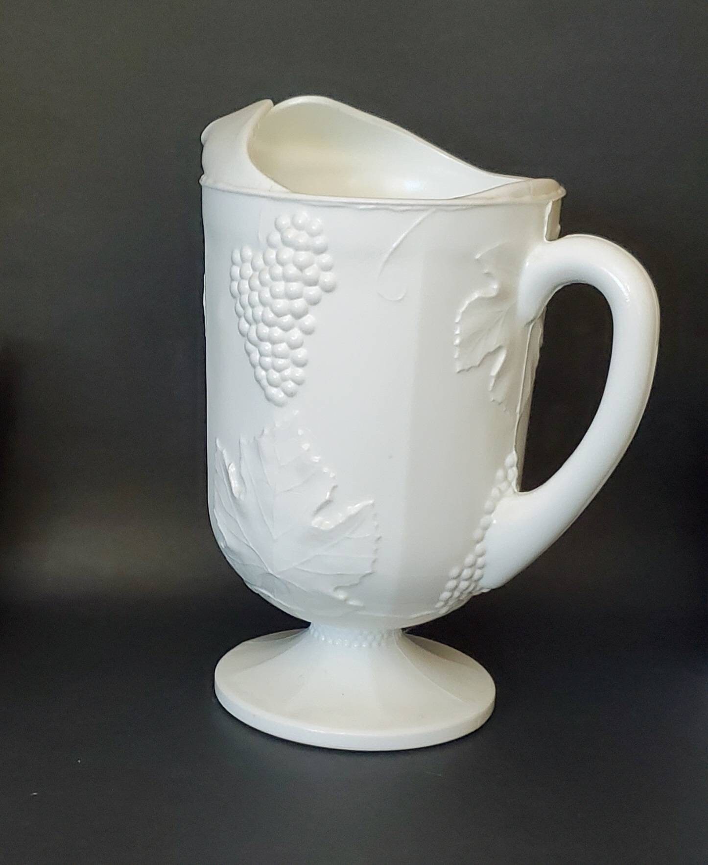 Colony Harvest Milk Glass Pitcher and Cooler Cup Set Etsy