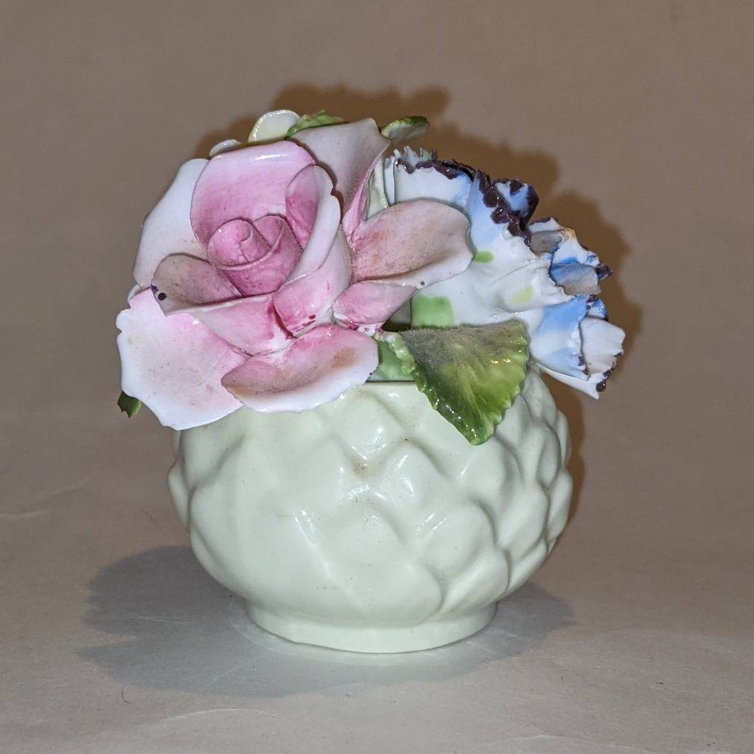 Statue Roses and Carnations in Pot, Radnor Bone China, England - Etsy