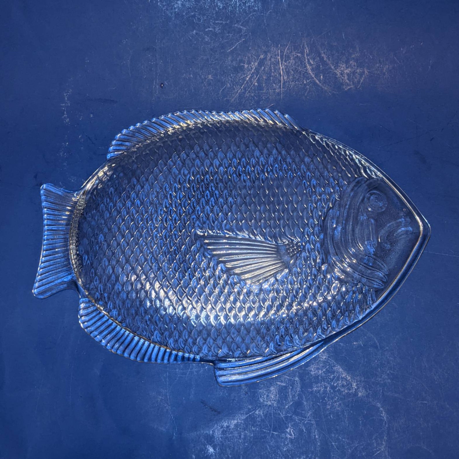 Fish Dish McKee Glasbake Vintage Clear Glass Embossed Fish Etsy