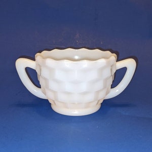 Vintage Jeanette Glass, Milk Glass Sugar Bowl