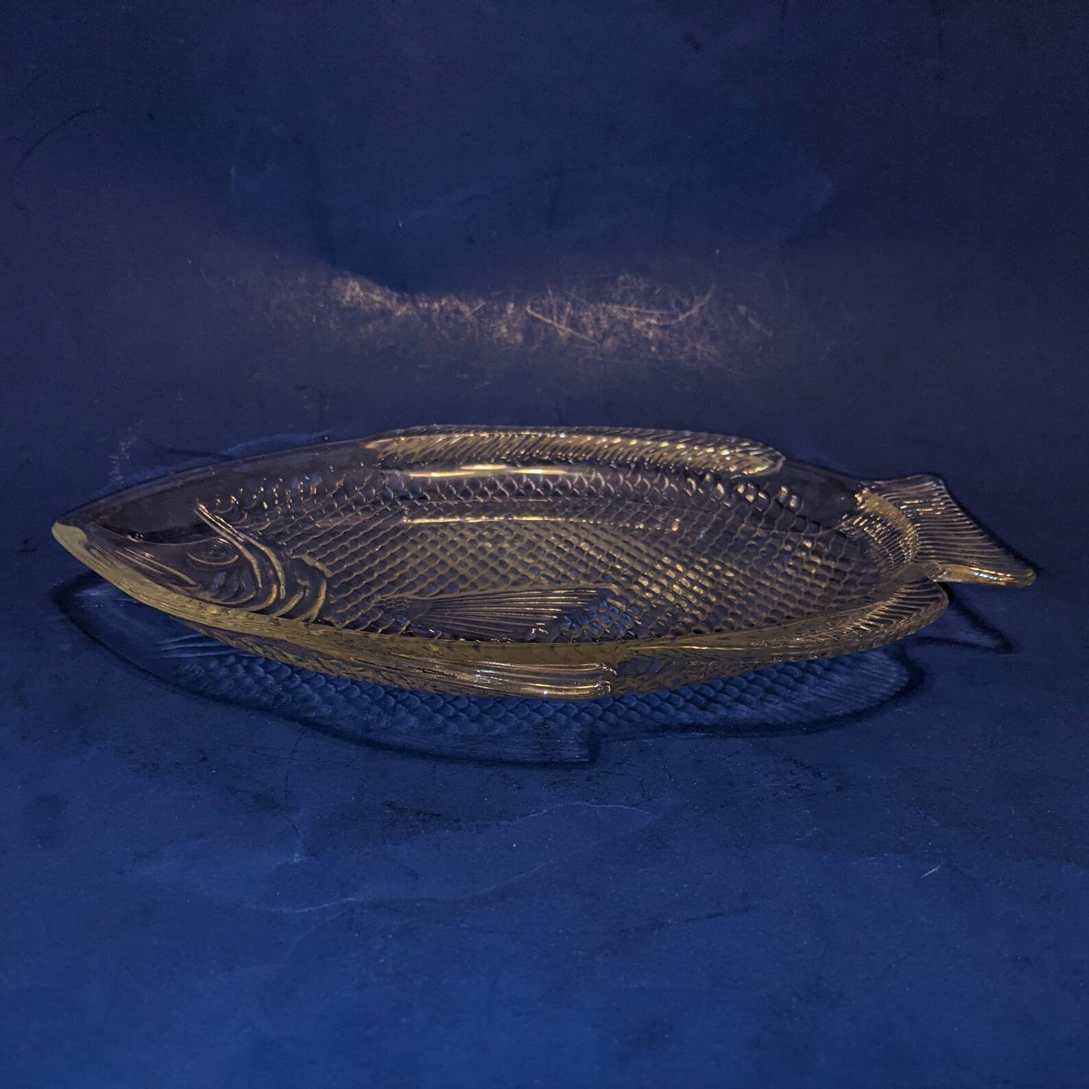 Fish Dish McKee Glasbake Vintage Clear Glass Embossed Fish Etsy