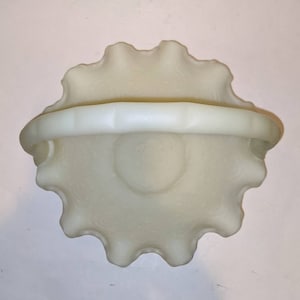 Fenton Glass, Burmese Medallion and Berry Basket, Custard Satin Glass, Uranium Glass, Beautiful Embossed Pattern, 7 inches tall