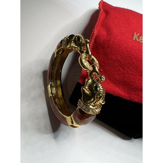 Kenneth Jay Lane signed elephant clamper bracelet - image 4