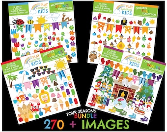 Four Seasons Trees Clipart Clip Art Spring Summer Winter Fall - Etsy