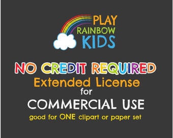 No Credit Required Commercial License, Good for 1 (One) Set - Play Rainbow Kids