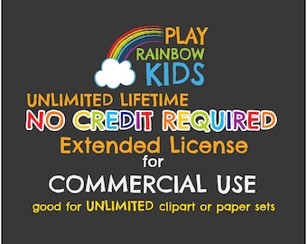 No Credit Required Commercial License, Good for Unlimited Sets - Play Rainbow Kids