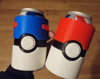 Pokeball Can Cup 12oz | Great Ball Can Holder | Insulated Beverage | 3d Printed