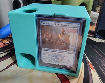 Caixa para baralho impressa em 3D com torre para dados - Armazenamento de cartas de TCG