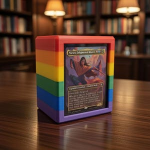 LGBTQ Rainbow EDH Commander Deck Box, MTG Top Loader