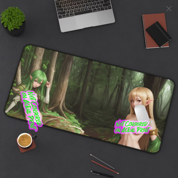 Elven Hollow XXL Gaming Mousepad Anime Manga Girl Computer PC Gamer Desk Mat Cute Ass Kawaii Mauspad Booty Mouse Pad TCG Playmat