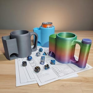 Dice Tower Can Cup 3d Printed Insulated Drink Holder Tabletop Gaming RPG Gamer Accessories