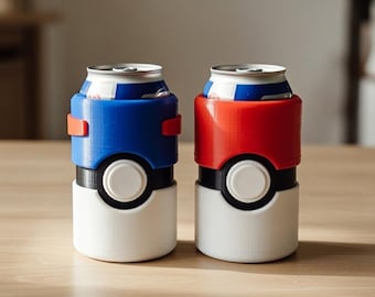 Pokeball Can Cup 12oz | Great Ball Can Holder | Insulated Beverage | 3d Printed