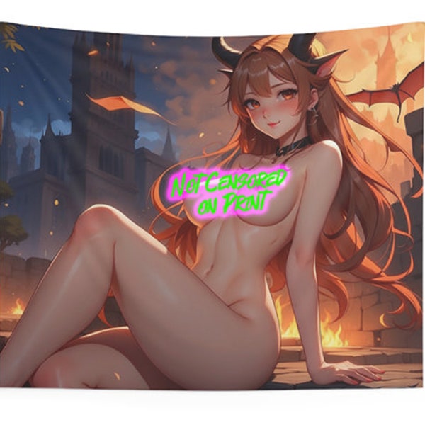 Beautiful Anime Girl Succubus Wall Tapestry Dorm Room Poster Manga Art Japanese Decor College Decorations Best Girl Wifu Otaku Gamer