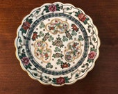 Gold Imari Hand Painted Scalloped Dish, Vintage Japanese Porcelain Dish
