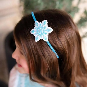 Snowflake hair accessory, Snowflake Snap Clip, Snowflake headband, Snowflake hair bow, Snow themed Birthday, Snowflake hair bow