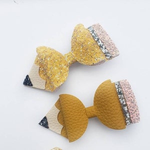 You choose Pencil hair bow, back to school bows.