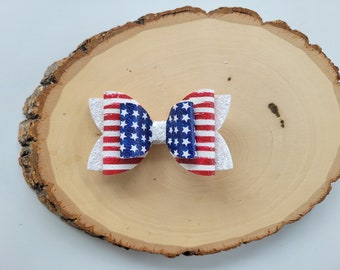 American flag hair bow, 4th of July hair bow, patriotic hair bow