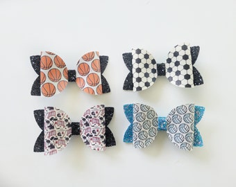 Back to school Hair Bow, sports themed hair bow, basketball hair bow, volleyball hair bow