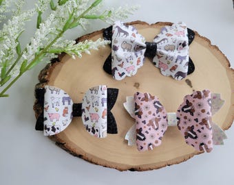 Barnyard animal hair bow, Animal hair bow, Farm animal hair bow