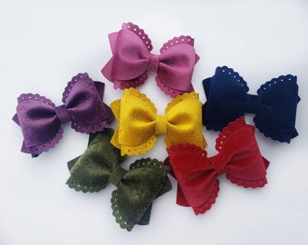 You choose Velvet hair bows, 4 inch Velvet bows, holiday hair bows, girls velvet bows