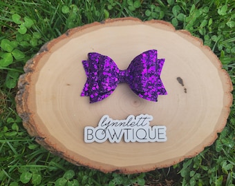 Purple glitter bow, Royal Purple glitter bow, Birthday Girl Bow, Purple Glitter Bow, Girly hair clip
