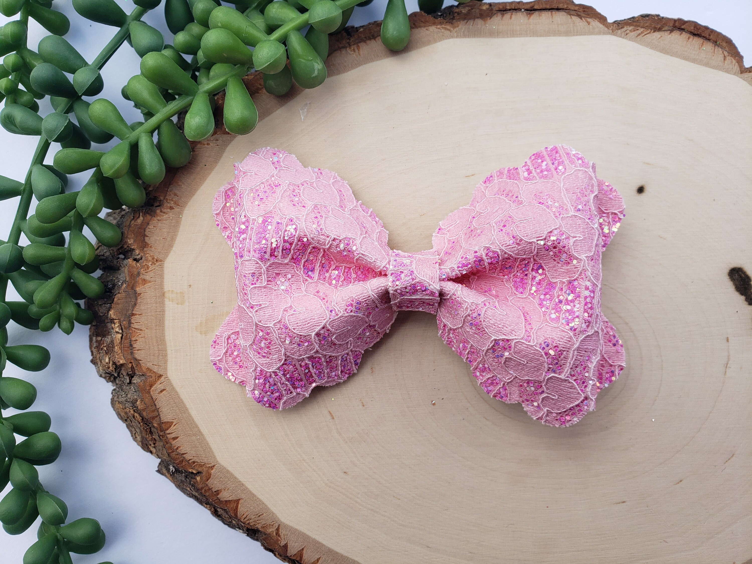 Spring Glitter Lace Hair Bows Easter Hair Bows Pink lace Etsy
