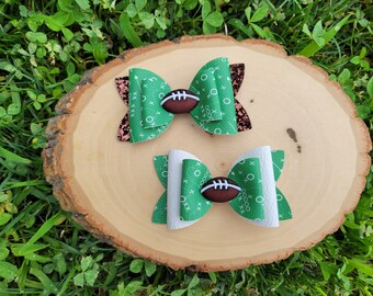 Football hair bow,  football hair clip, football hair accessory, Cheer leader hair bow, Bows for Girls, Sports Hair Bows, Football Bow