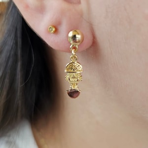 Tumi Earrings/ 18k Gold solid earrings/ Hand Made/ Tumi Healing God/ Gift for Women/ Peruvian Jewelry/  Love Gift / Star Seller/ Mom&#39;s Gift.