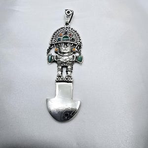 Handcrafted .950 Silver Tumi Pendant: Peruvian Healing God Jewelry