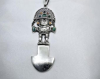Sterling Silver Peruvian Tumi Pendant: Inca Amulet Talisman - Etsy
