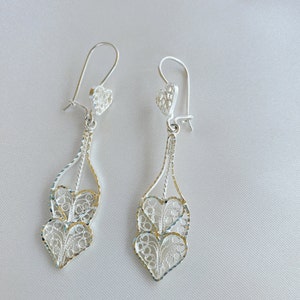 Filigree Earrings Silver.950, Handcrafted Peruvian ,filigree Jewelry,  Women&#39;s Gifts.