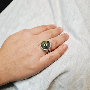 Silver,  Serpentine Stone Ring, Gift for Woman,  Etsy Pick, Handcrafted, , Peru Gifts.