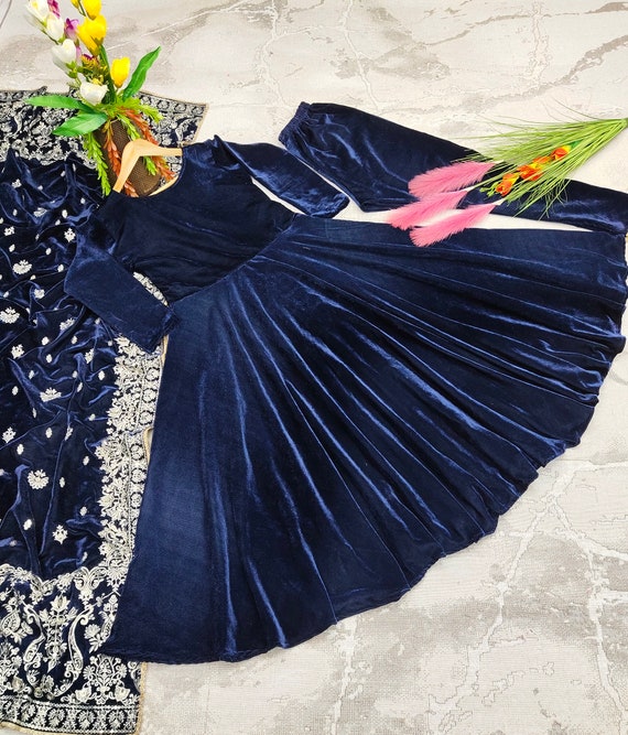 Velvet & Net - Anarkali Dress Salwar Kameez - Indian Dress - C663A |  Fabricoz USA