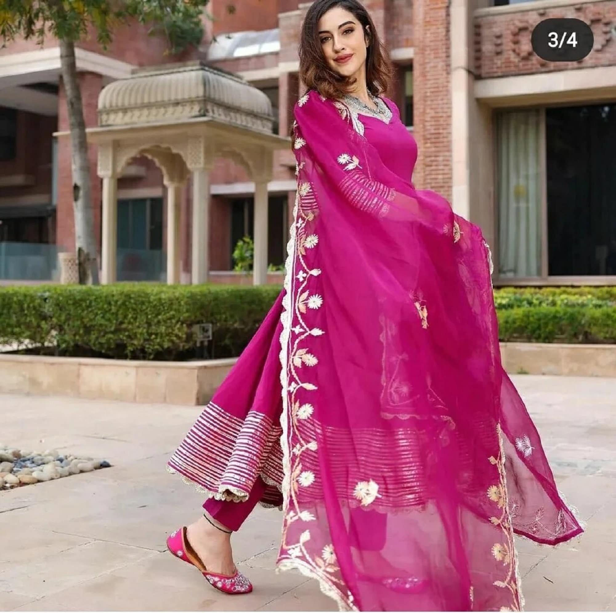 Simple And Sober Plain Pink Colour Designer Salwar Suit Crafted On Maska  Cotton Silk